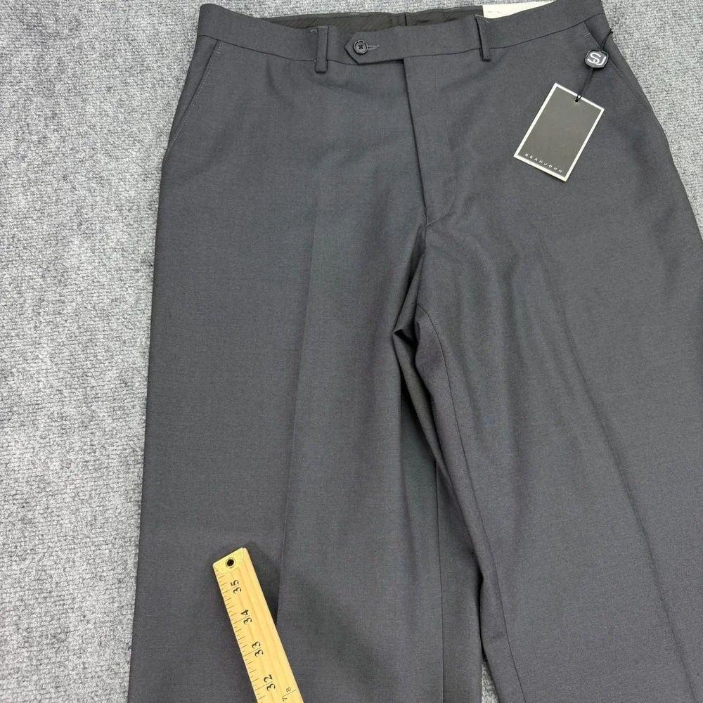 Sean John Dress Pants Mens 34x32 (Fits 34x33) Grey Flat Front Trousers